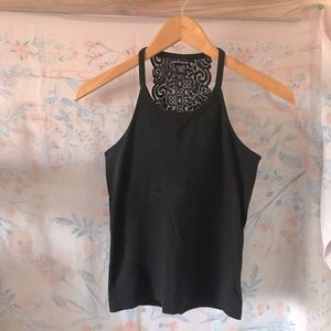 Moda International Black Halter Top with Lace